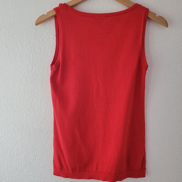 J. Crew Women's Red Ruffle Trim  Cotton Tank Sweatear Size XS | Classic EUC - Picture 5 of 5